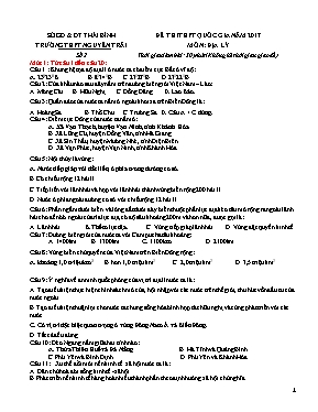 Đề thi THPT quốc gia môn Địa lí lớp 12 năm 2017 - Trường THPT Nguyễn Trãi